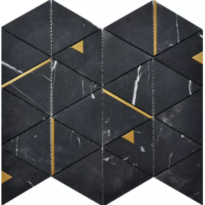 Nero Marquina Triangle Mosaic - stone tile